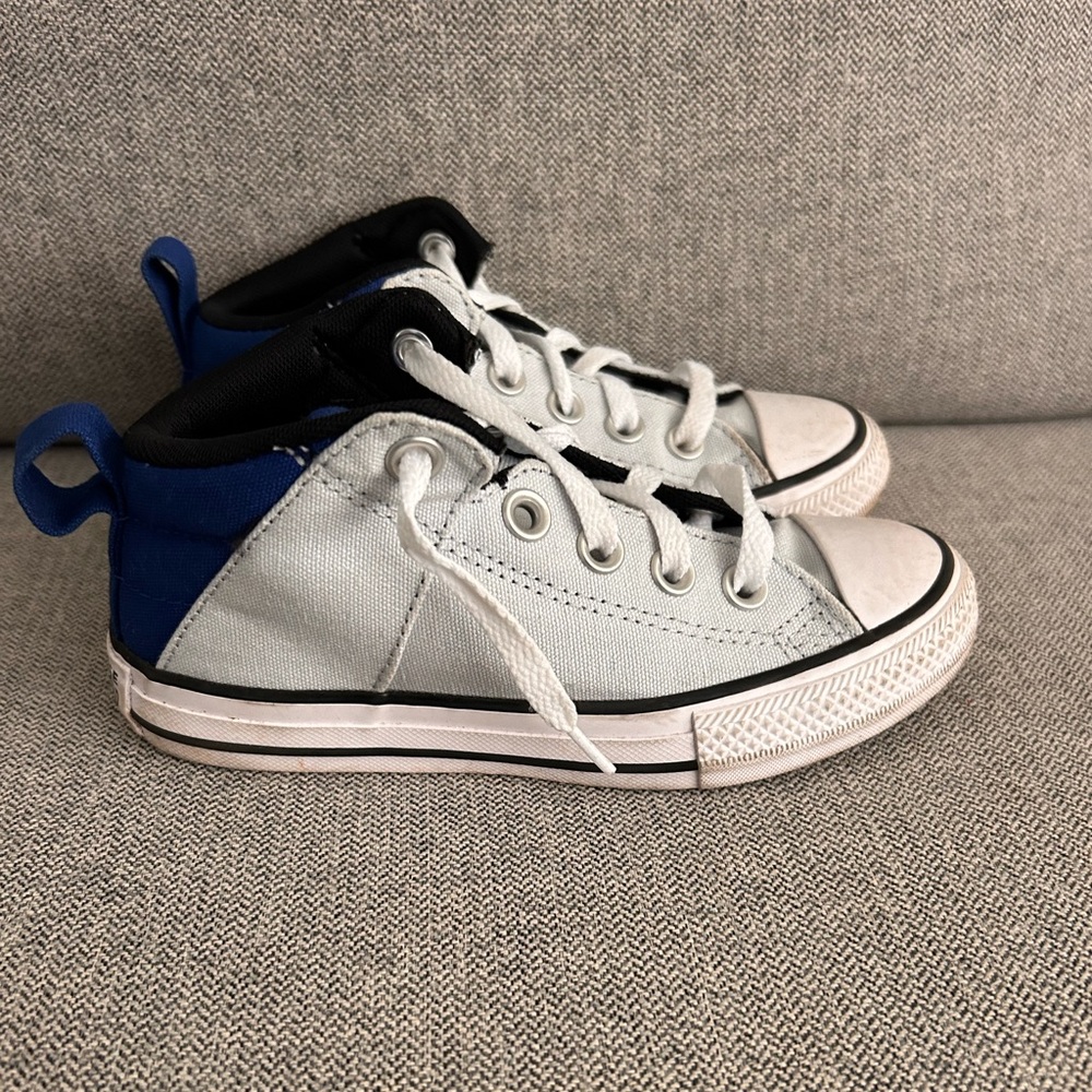 Converse Blue and White High-Top Sneakers